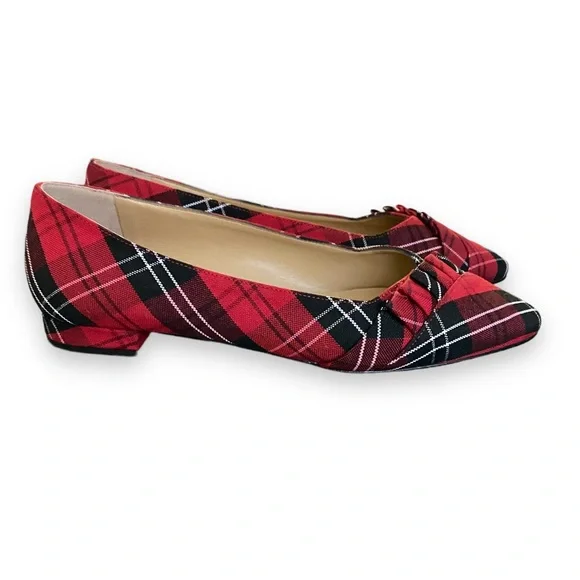 Talbots Red Plaid Flats size 8 like new! - Picture 7 of 8